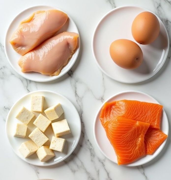 ### Proteinquellen für Sättigung und Leistungsfähigkeit:  
